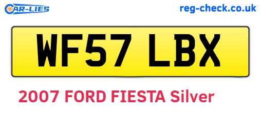WF57LBX are the vehicle registration plates.
