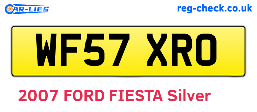 WF57XRO are the vehicle registration plates.