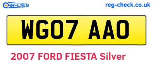WG07AAO are the vehicle registration plates.