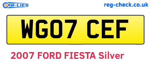 WG07CEF are the vehicle registration plates.