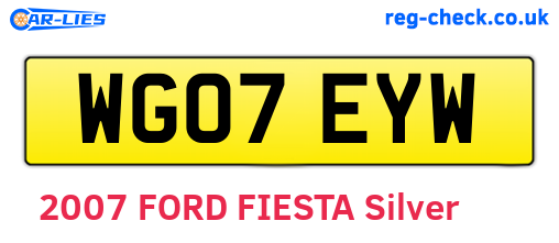 WG07EYW are the vehicle registration plates.