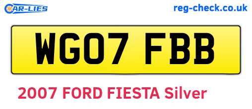 WG07FBB are the vehicle registration plates.
