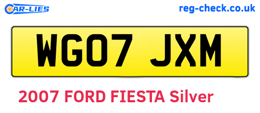 WG07JXM are the vehicle registration plates.