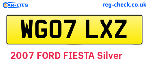 WG07LXZ are the vehicle registration plates.