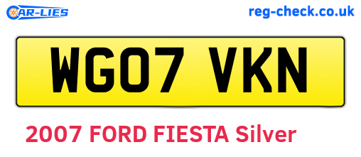 WG07VKN are the vehicle registration plates.