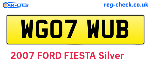 WG07WUB are the vehicle registration plates.