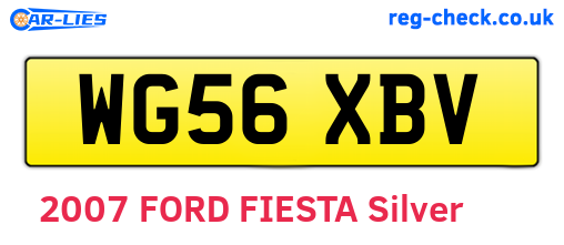 WG56XBV are the vehicle registration plates.