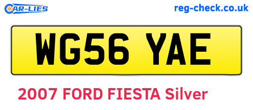 WG56YAE are the vehicle registration plates.