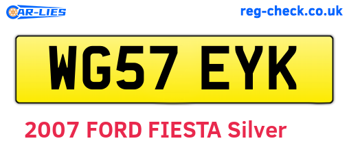 WG57EYK are the vehicle registration plates.