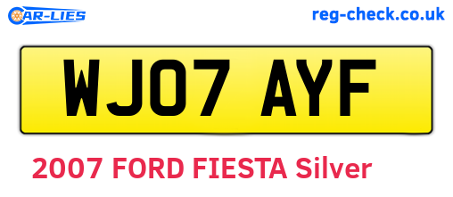 WJ07AYF are the vehicle registration plates.