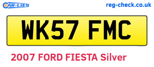 WK57FMC are the vehicle registration plates.