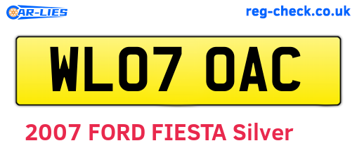 WL07OAC are the vehicle registration plates.