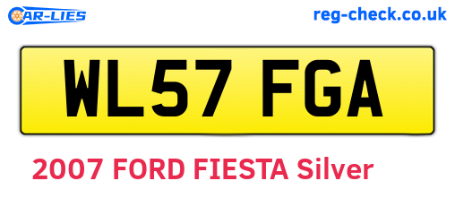 WL57FGA are the vehicle registration plates.