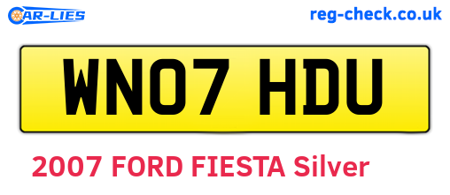 WN07HDU are the vehicle registration plates.