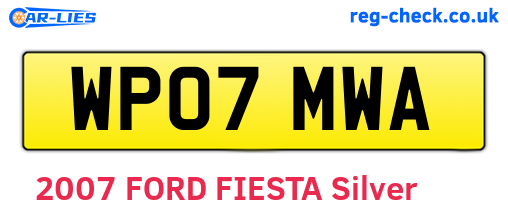 WP07MWA are the vehicle registration plates.