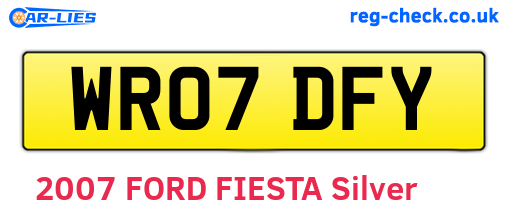 WR07DFY are the vehicle registration plates.