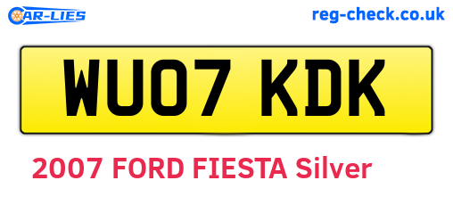 WU07KDK are the vehicle registration plates.