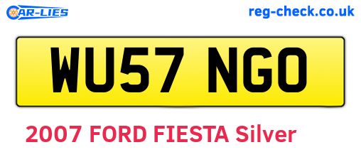 WU57NGO are the vehicle registration plates.