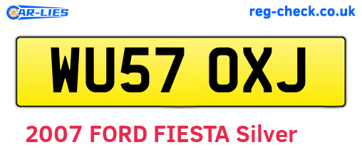 WU57OXJ are the vehicle registration plates.