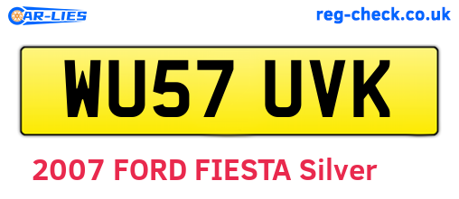 WU57UVK are the vehicle registration plates.