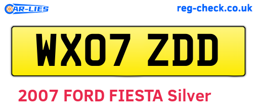 WX07ZDD are the vehicle registration plates.