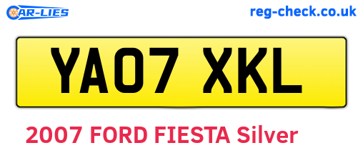 YA07XKL are the vehicle registration plates.