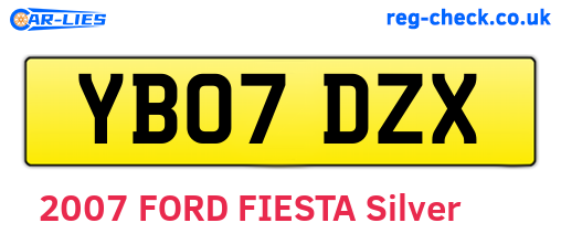 YB07DZX are the vehicle registration plates.