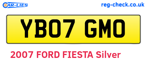 YB07GMO are the vehicle registration plates.