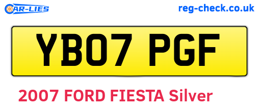 YB07PGF are the vehicle registration plates.