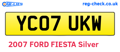 YC07UKW are the vehicle registration plates.