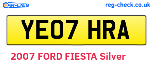 YE07HRA are the vehicle registration plates.