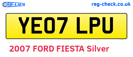 YE07LPU are the vehicle registration plates.
