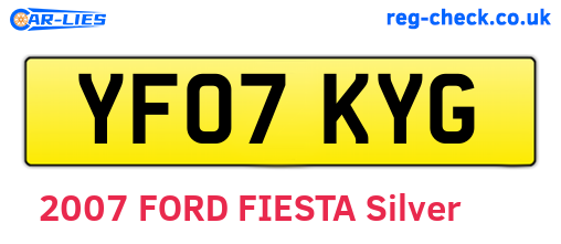 YF07KYG are the vehicle registration plates.