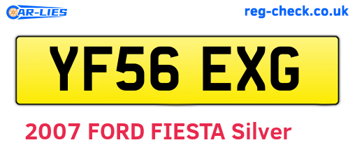 YF56EXG are the vehicle registration plates.