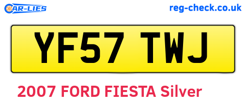 YF57TWJ are the vehicle registration plates.