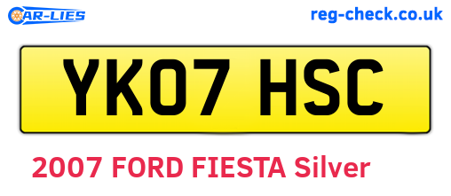 YK07HSC are the vehicle registration plates.