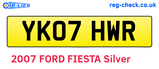 YK07HWR are the vehicle registration plates.