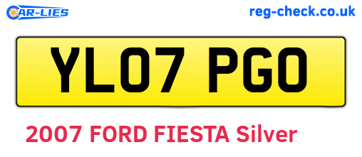 YL07PGO are the vehicle registration plates.