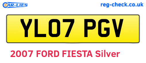YL07PGV are the vehicle registration plates.