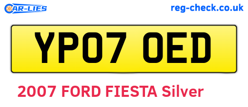 YP07OED are the vehicle registration plates.