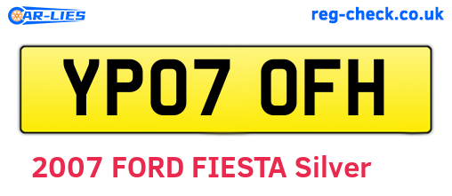 YP07OFH are the vehicle registration plates.