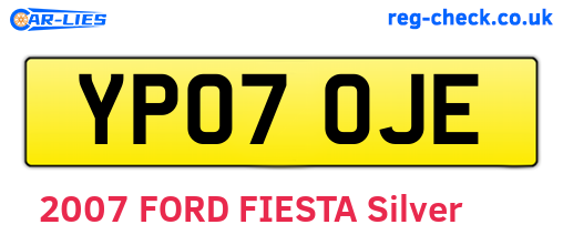 YP07OJE are the vehicle registration plates.