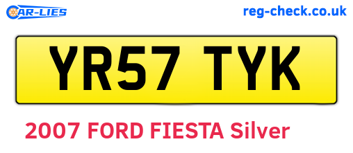 YR57TYK are the vehicle registration plates.
