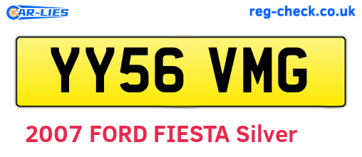 YY56VMG are the vehicle registration plates.