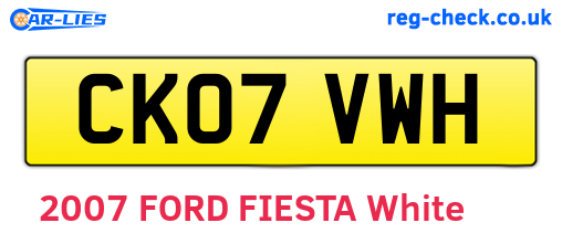 CK07VWH are the vehicle registration plates.
