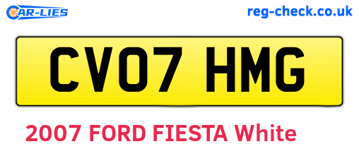 CV07HMG are the vehicle registration plates.