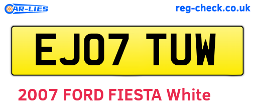 EJ07TUW are the vehicle registration plates.