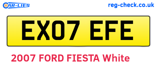 EX07EFE are the vehicle registration plates.