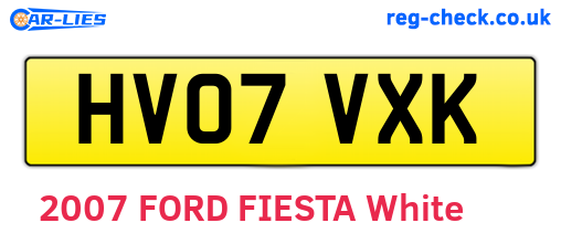 HV07VXK are the vehicle registration plates.