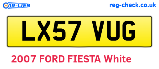 LX57VUG are the vehicle registration plates.